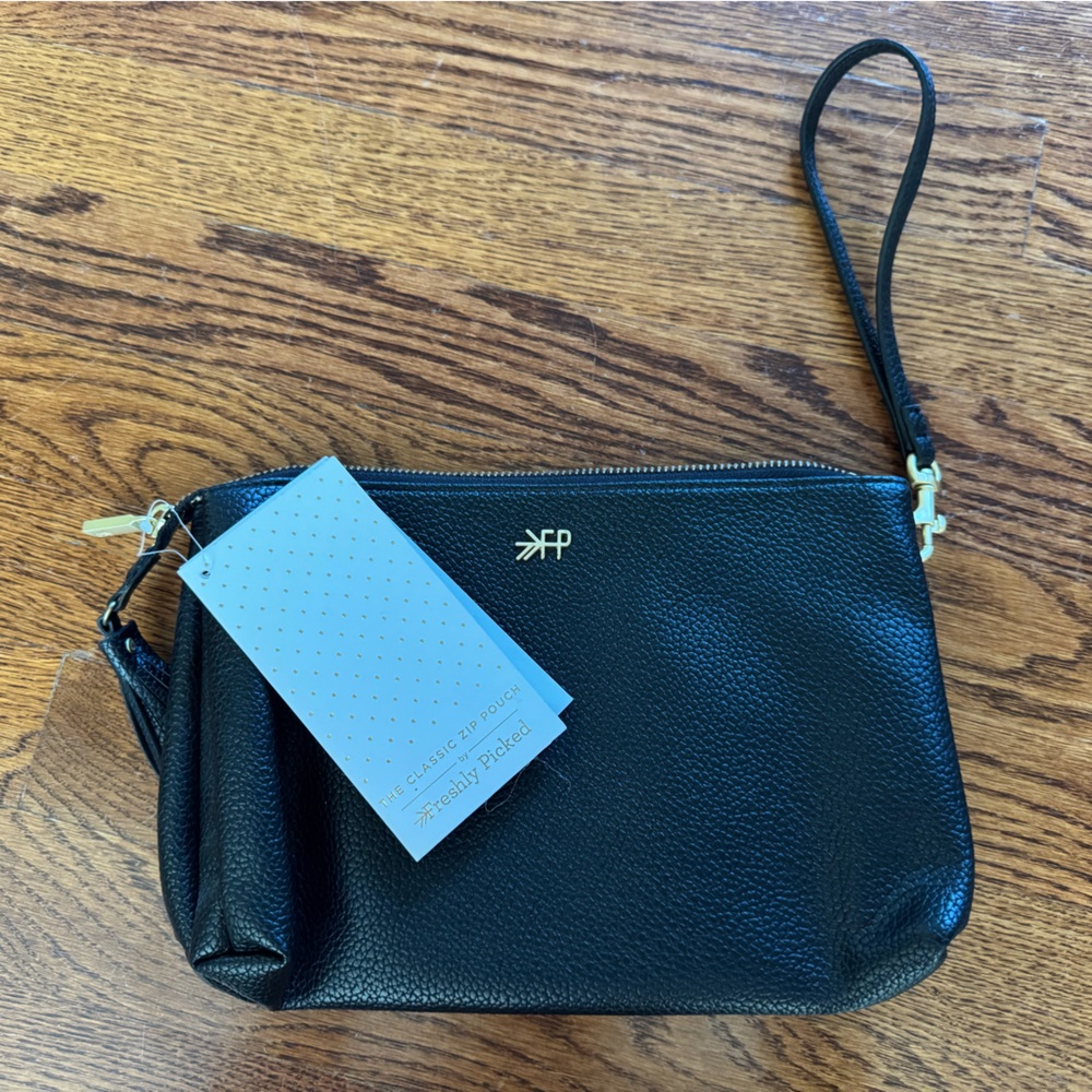 Freshly Picked Black Wristlet